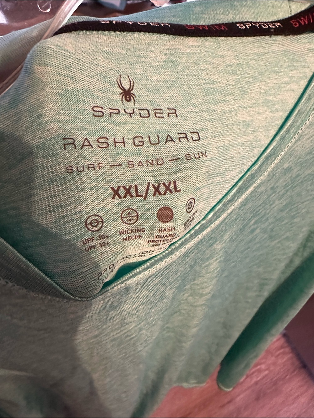 Spyder Mint Green Heather Rash Guard Tee